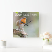 ロビン時計の追加あなた自身の文字 スクエア壁時計 (ホーム)