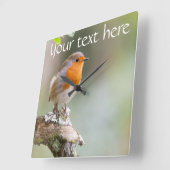 ロビン時計の追加あなた自身の文字 スクエア壁時計 (傾斜)