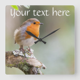 ロビン時計の追加あなた自身の文字 スクエア壁時計