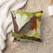 ロビン赤い胸の鳥 クッション (ブランケット)