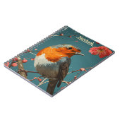 ロビン赤い胸の鳥 ノートブック (左側)