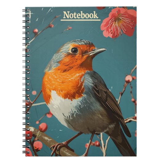 ロビン赤い胸の鳥 ノートブック (正面)