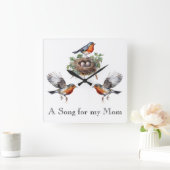 ロビン鳥の壁時計 スクエア壁時計 (ホーム)