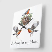 ロビン鳥の壁時計 スクエア壁時計 (傾斜)