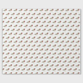 ロビン鳥の森のクリスマス かわいい水彩画 ラッピングペーパー (フラット)