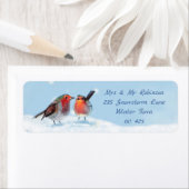 ロビン2つ、雪 ラベル (インサイチュ)