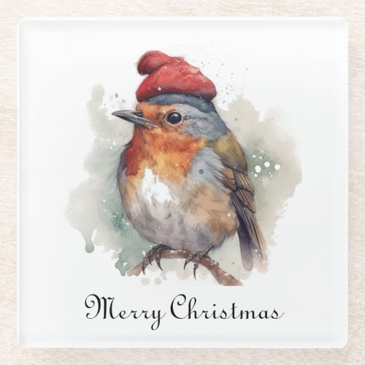 ロビン・ウィンターデライトカスタム ガラスコースター (正面)