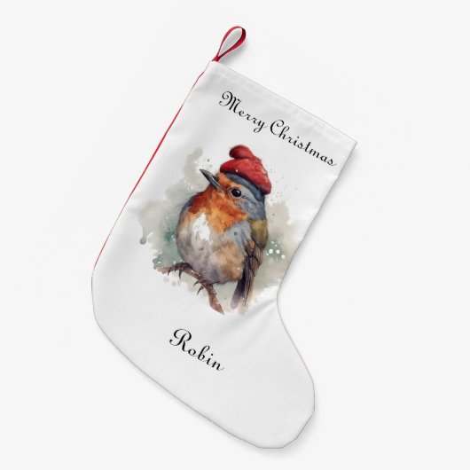 ロビン・ウィンターデライトカスタム スモールクリスマスストッキング (正面 (吊り時))
