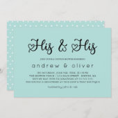 ロビン・エグミニマル・ブルー彼と彼のカップルのシャワー 招待状 (正面/裏面)