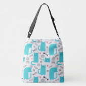 ロビン・エッグブルーかわいい猫の柄 クロスボディバッグ (裏面)