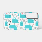 ロビン・エッグブルーかわいい猫の柄 SAMSUNG GALAXYケース (裏面横)