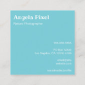 ロビン・エッグブルーとホワイト写真 スクエア名刺 (裏面)