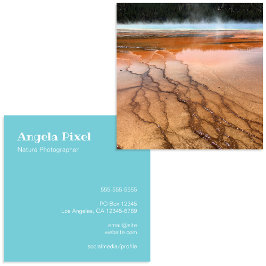 ロビン・エッグブルーとホワイト写真 スクエア名刺