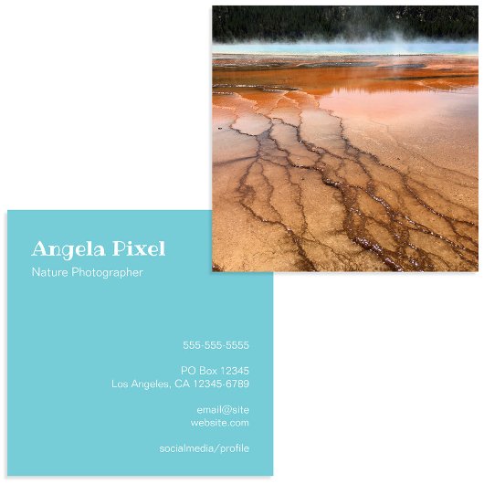 ロビン・エッグブルーとホワイト写真 スクエア名刺