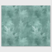 ロビン・エッグ・グリーン・リーフ ラッピングペーパー (フラット)