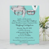 ロビン·エッグ·ブルー·アンド·ホワイト·マスカレード結婚ズ 招待状 (スタンド正面)