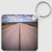 ロビン・エッグ・ブルー・チェッカーボード写真 キーホルダー (裏面)