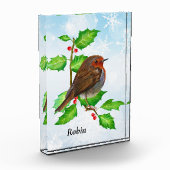 ロビン・バード・オン・ホリー・ウォーター絵画カラー フォトブロック (左)
