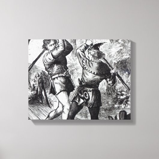 ロビン・フッドとリトル・ジョン キャンバスプリント (正面)