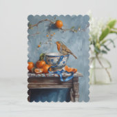 ロビン – フラット招待状サイズ： 12.7 cm x 17.8 cm セーブザデート (スタンド正面)