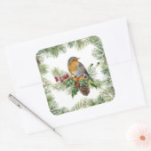 ロビン・ホリー・パイン・クリスマス スクエアシール (封筒)