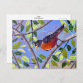 ロビン ポストカード (正面/裏面)