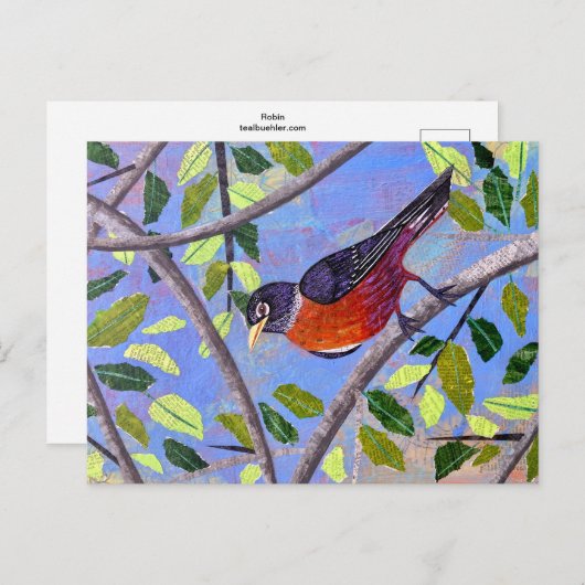 ロビン ポストカード (正面/裏面)