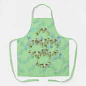 ロビン、リース、雪片は緑 エプロン (正面)