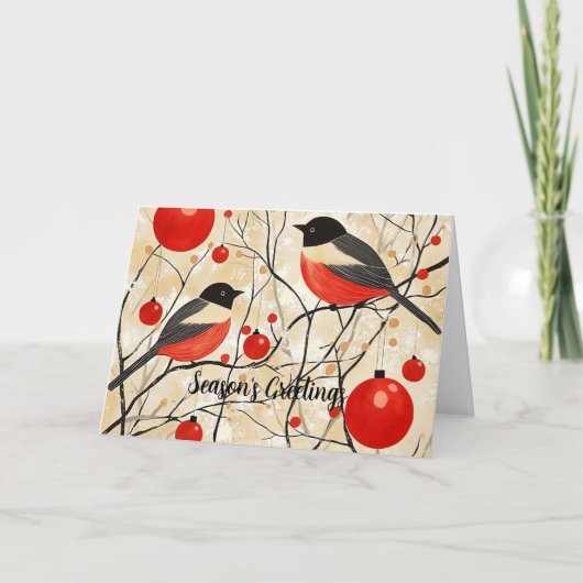 ロビン・レッドブレストのクリスマス・ポストカード カード (正面)