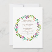 ロビン・レッド・ブレスト、クリスマスの鳥 招待状 (裏面)