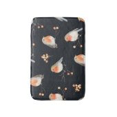 ロビン、ローワンの果実、冬の水の色のパターン。 バスマット (正面縦)