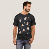 ロビン、ローワンの果実、冬の水の色のパターン。 Tシャツ (正面フル)
