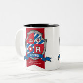 ロビー名とは文字Rバードレッドブルー ツートーンマグカップ (正面左)