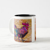 ロビー・ザ・ルースターとエスメラルダのコーヒーカップ。 ツートーンマグカップ (正面左)