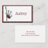 ロビー・バーンズの名刺 プレイスカード (正面/裏面)