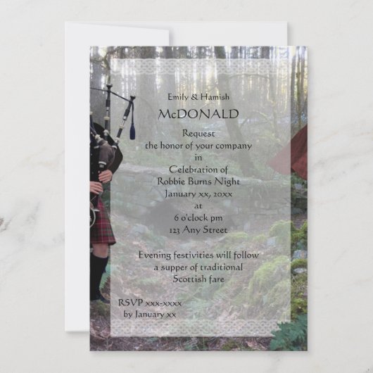 ロビー・バーンズ・パイパー 招待状 (正面)