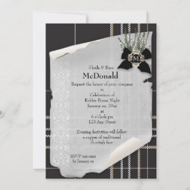 ロビー・バーンズ・ブラックタータンチェック 招待状