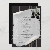 ロビー・バーンズ・ブラックタータンチェック 招待状 (正面/裏面)
