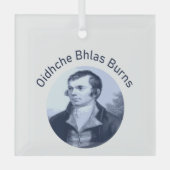 ロビー・バーンズ - Oidhche Bhlas Burns 青文字 ガラスオーナメント (正面)