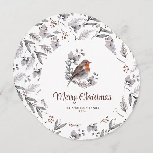 ロビ伝統的ードメリークリスマスカード シーズンカード (正面/裏面)