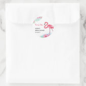 ロピカルフラミンゴルアウ(ハワイ式宴会)ブライダルシャワーシール ラウンドシール (バッグ)