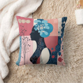 ロピカルボホ装飾用クッションはっきりした-フローラとリーフ クッション (ブランケット)