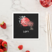 ロフィ日本のーヒップホップ漢字さくらんぼブロッサムロフィ スタンダードカクテルナプキン (インサイチュ)