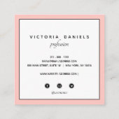 ロフェミニンゴ |ピンク |ソーシャルメディアのアイコン スクエア名刺 (裏面)