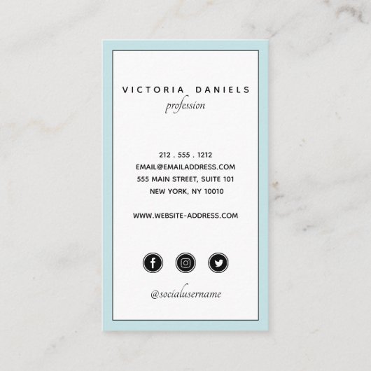 ロフェミニンゴ |青 |写真ソーシャルメディア 名刺 (裏面)