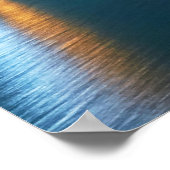 ロフォテンのレーヌへの橋の上のオーロラの夜 ポスター (角)