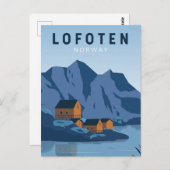 ロフォテンノルウェートラベルヴィンテージアート ポストカード (正面/裏面)