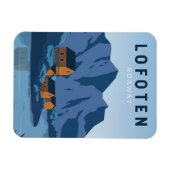 ロフォテンノルウェートラベルヴィンテージアート マグネット (横)