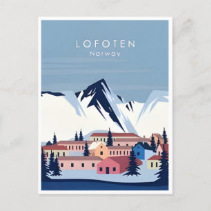 ロフォテンノルウェーヴィンテージ旅行冬ヨーロッパ ポストカード