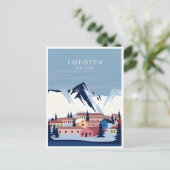 ロフォテンノルウェーヴィンテージ旅行冬ヨーロッパ ポストカード (スタンド正面)